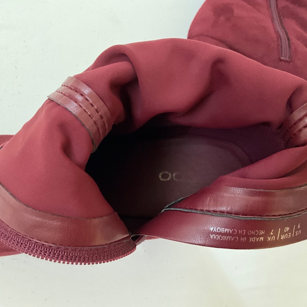 ALDO Sock Booties Ankle Boots Burgundy Size 9 - Picture 8 of 10